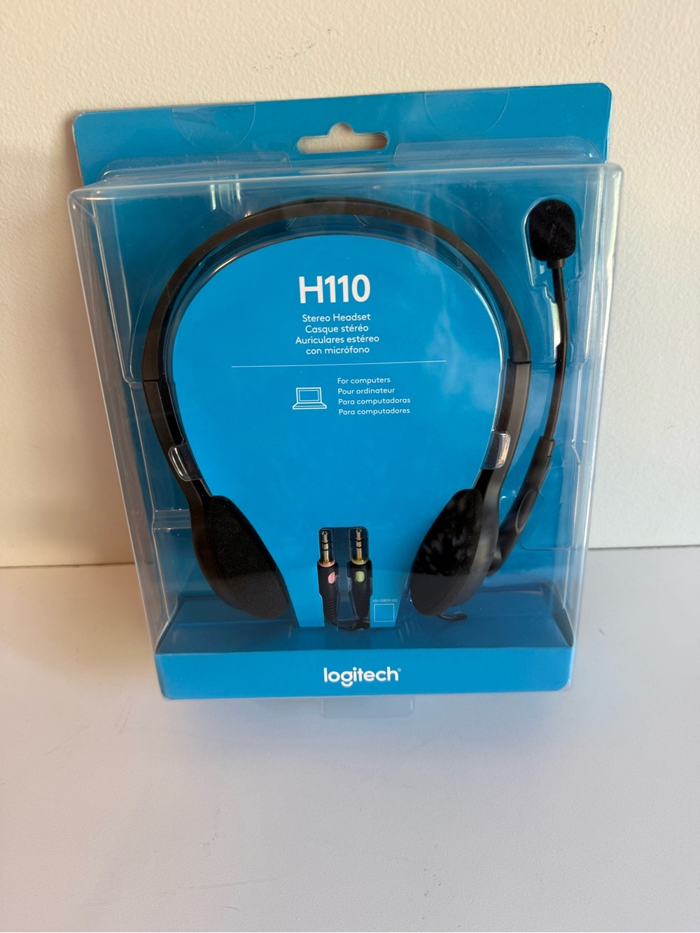 Logitech H110 Stereo Headset with Microphone Wired 3.5mm PC New Sealed
